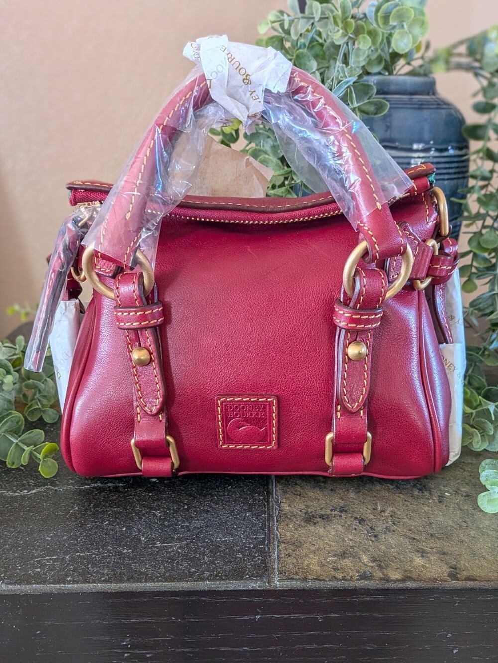 Gorgeous! NWT Dooney & Bourke Florentine Leather Satchel in BORDEUX
